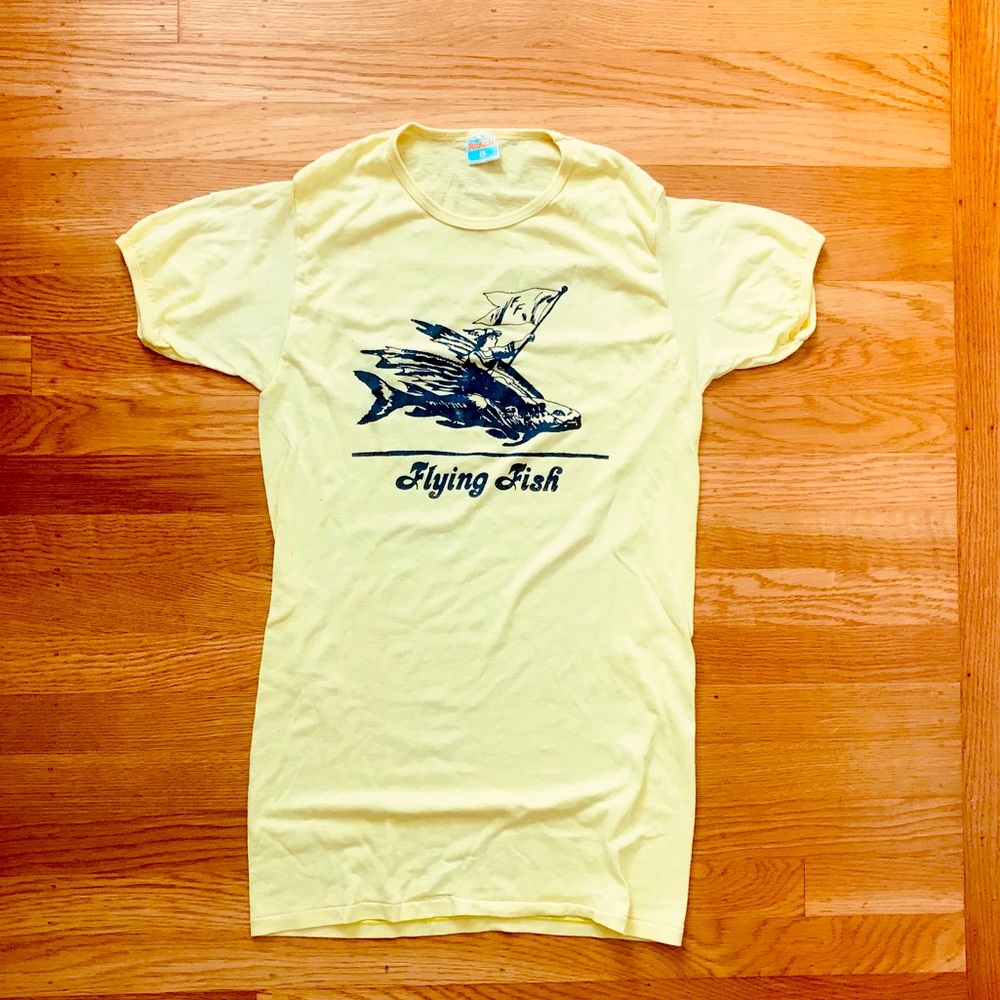 Bundle for $5 SALE - 1970s Vintage Yellow Cotton Poly Band Tee size Small VTG L